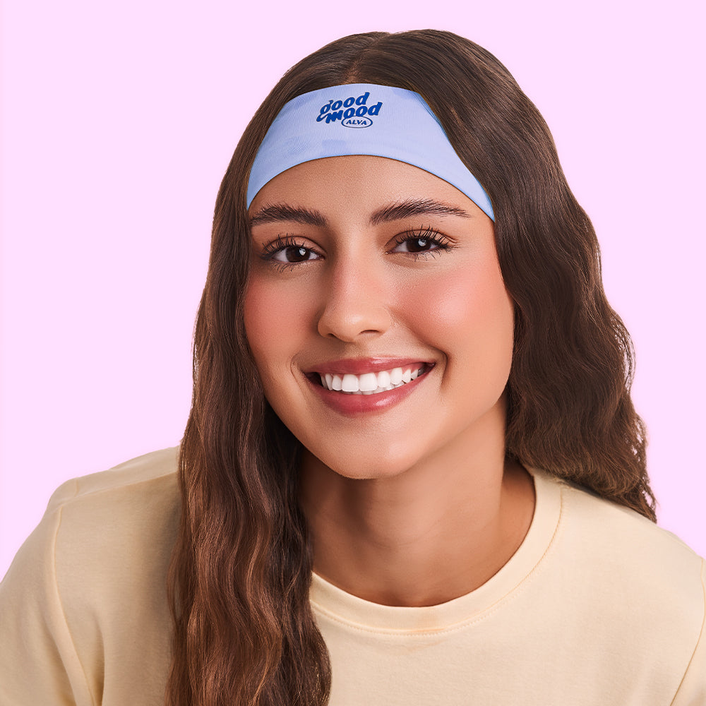 faixa para cabelo azul