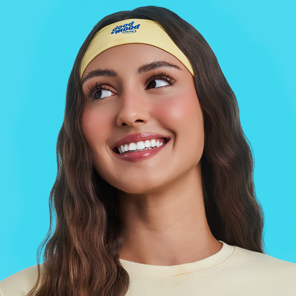 faixa para cabelo amarela